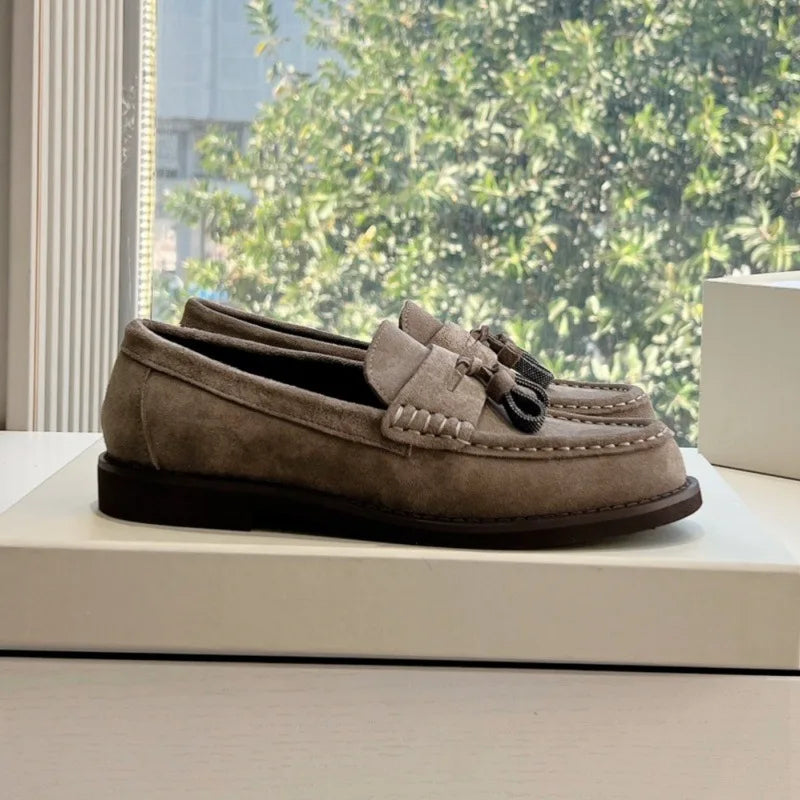 New Brand Women's Loafers Shoes Italian Designer High Quality Genuine Cow Leather slip on Dailywear Casual