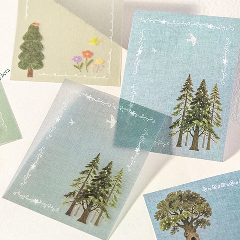 Mr.Paper 16Pcs/Book Light Sleep Manuscript Series Healing Hand-Drawn Base Sticker Pack for Journal Scrapbook DIY Handbook Decor
