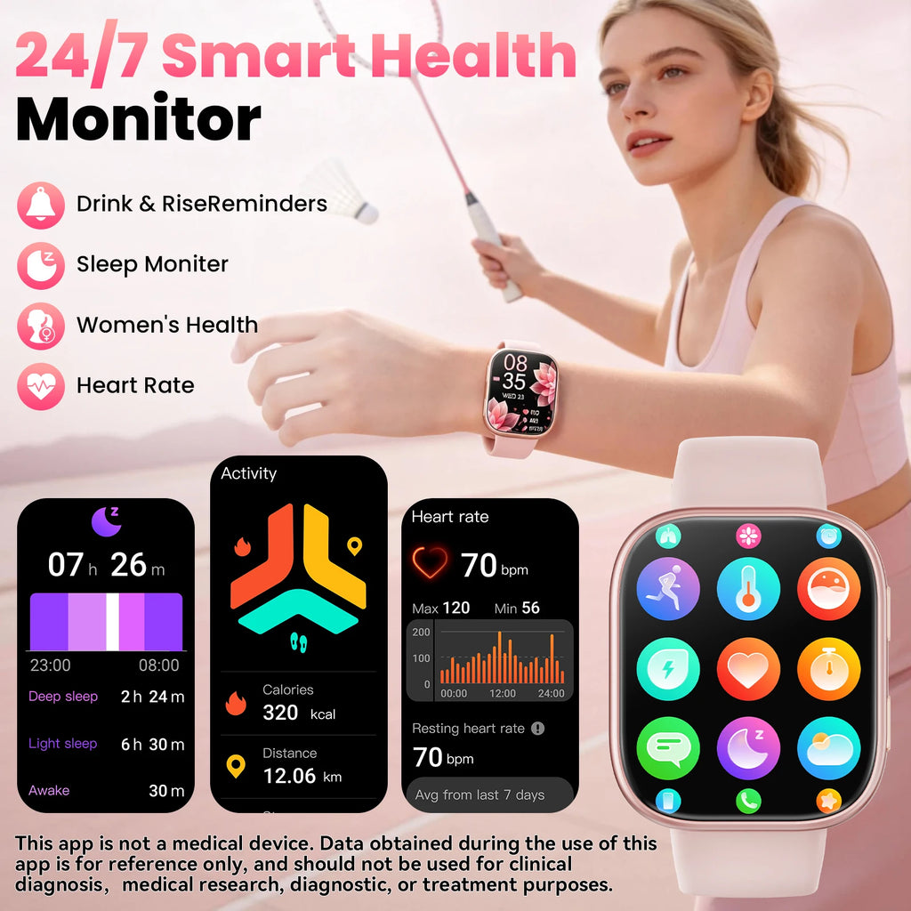 Ladies Smart Watch Fitness Tracker 2026 Updated Version 1.83" HD Screen 115+ Sports Mode Health Watch Sleep Heart Rate Menstrual Tracking Waterproof with 7 Bands Gift Box Women Birthday Gift