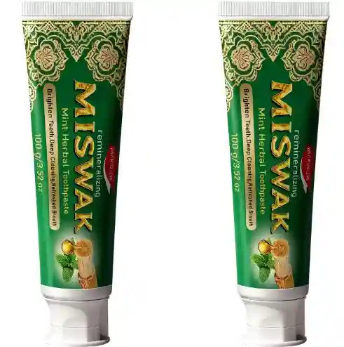 Tidesmit Miswak Mint Herbal Toothpaste with Hydroxyapatite for deep cleansing and natural teeth whitening.