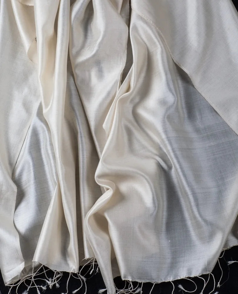 Custom made Luxuriously soft Eri silk scarves sustainably crafted cruelty free and perfect for elegant breathable everyday wear.