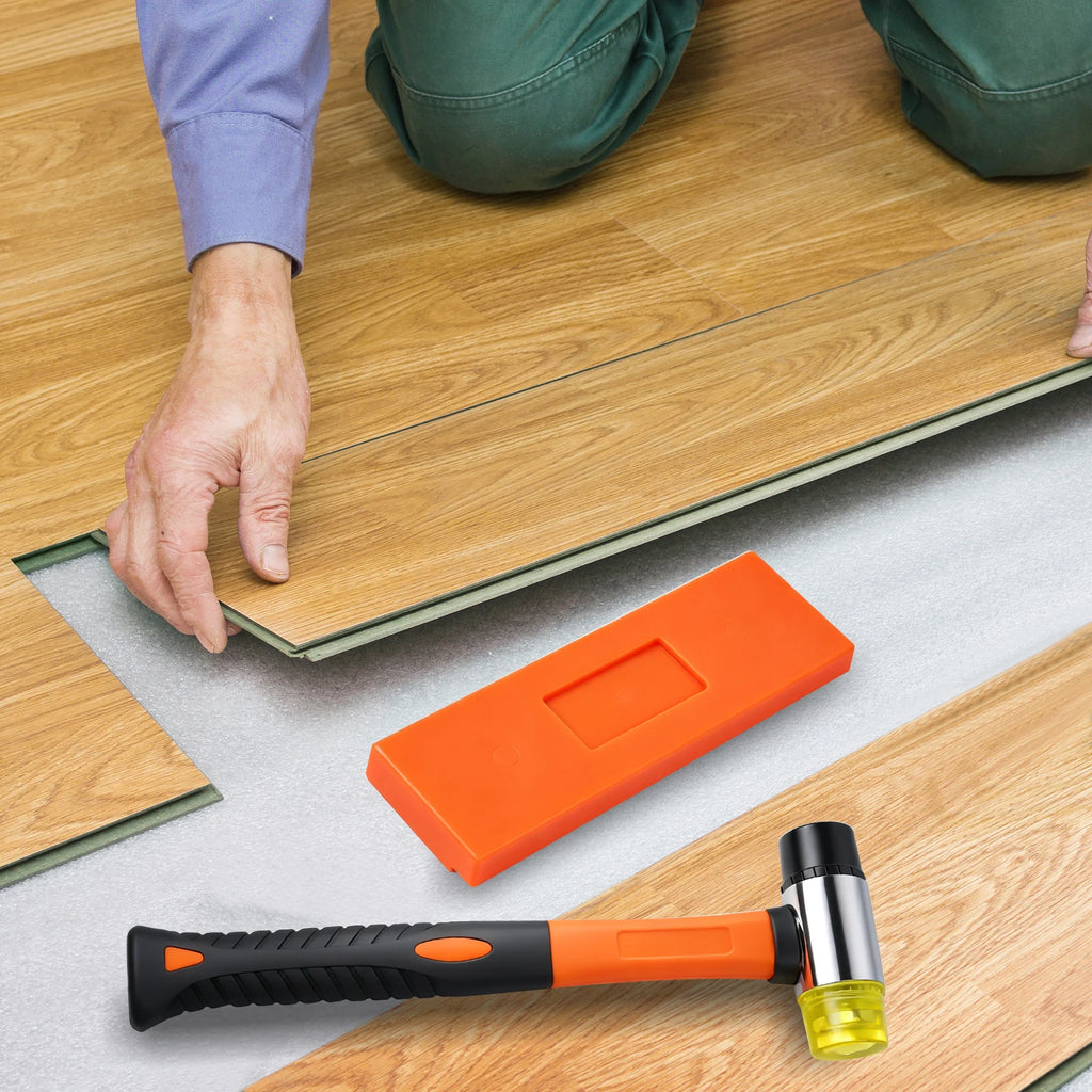 Multi-Piece Composite Floor Installation Kit, Hardwood Flooring Accessories Tool Set, Includes Floor Padding, Drill Blocks, Pull Rods, Rubber Hammer