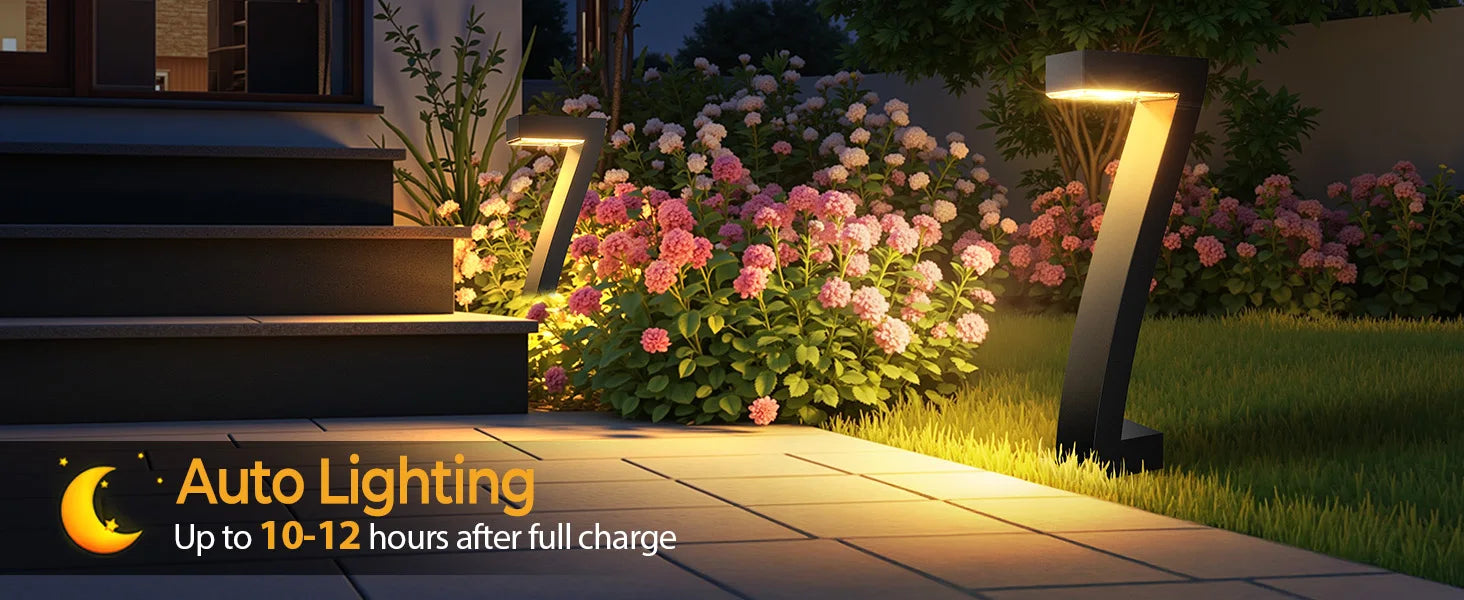 Upgraded Bright LED Solar Lights Outdoor Pathway Lights, IP65 Waterproof Solar Garden Lights for Yard Driveway Walkway Decor