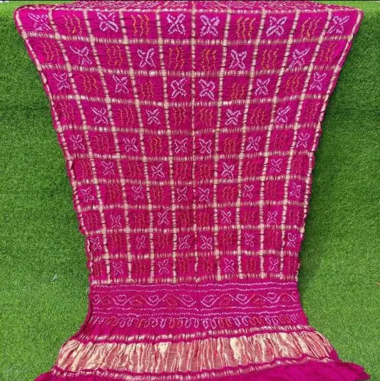 Luxury Festive Pure Gajji Silk Ghatchola Dupatta Designer Wedding Guest Pure Gajji Silk Bandhani Ghatchola Dupatta