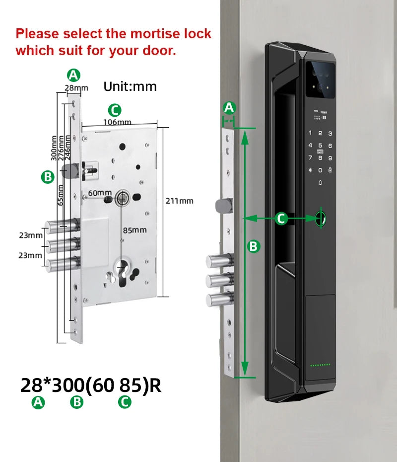 RAYKUBE 21-language Voice Tuya WiFi Camera Palm Vein Smart Fingerprint Lock Face Recognition Digital Lock With Video Call P85