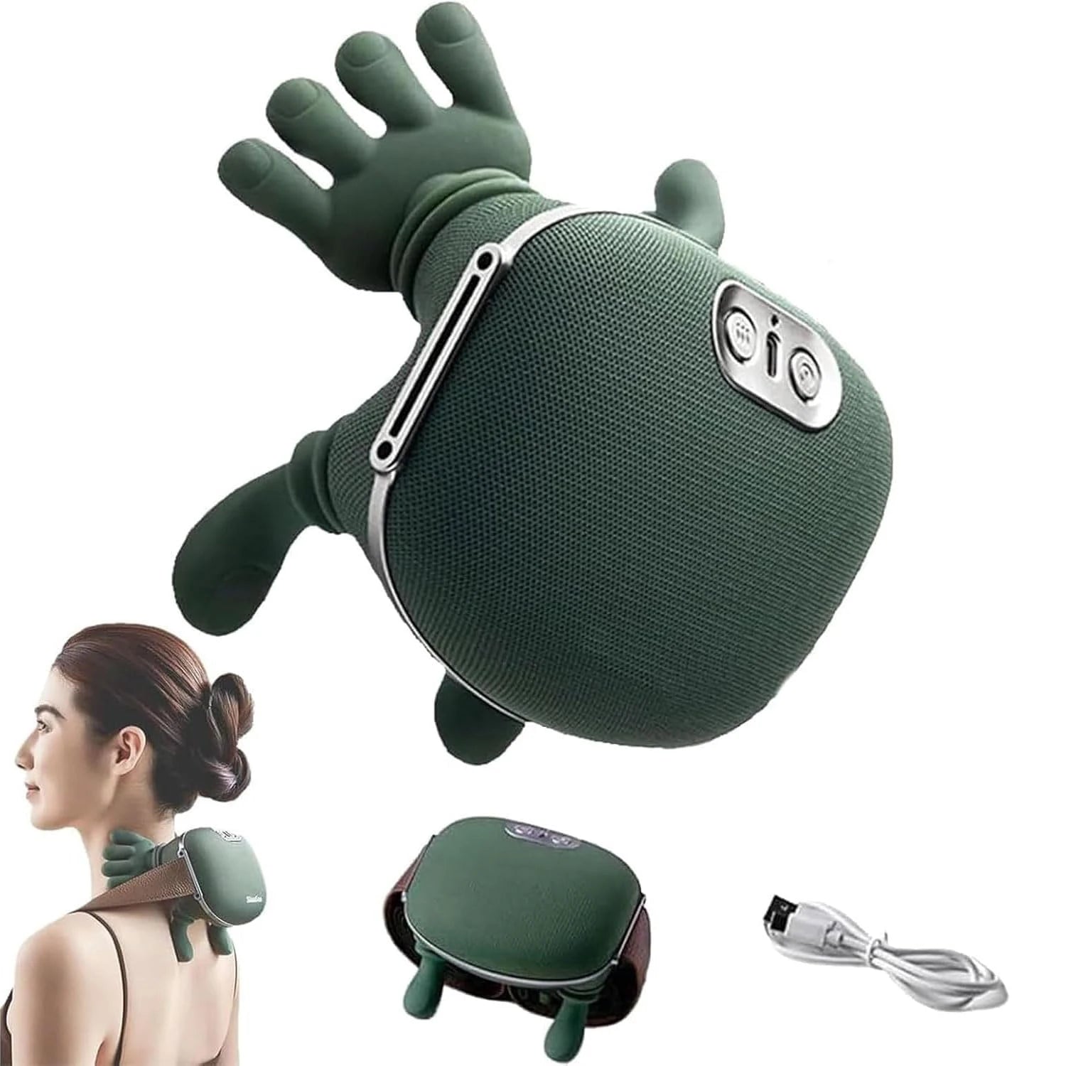Shiatsu Neck and Shoulder Massager with Heat | Deep Tissue Relief Massage Cushion 3 Massage Levels EU Plug 220 V|Poland