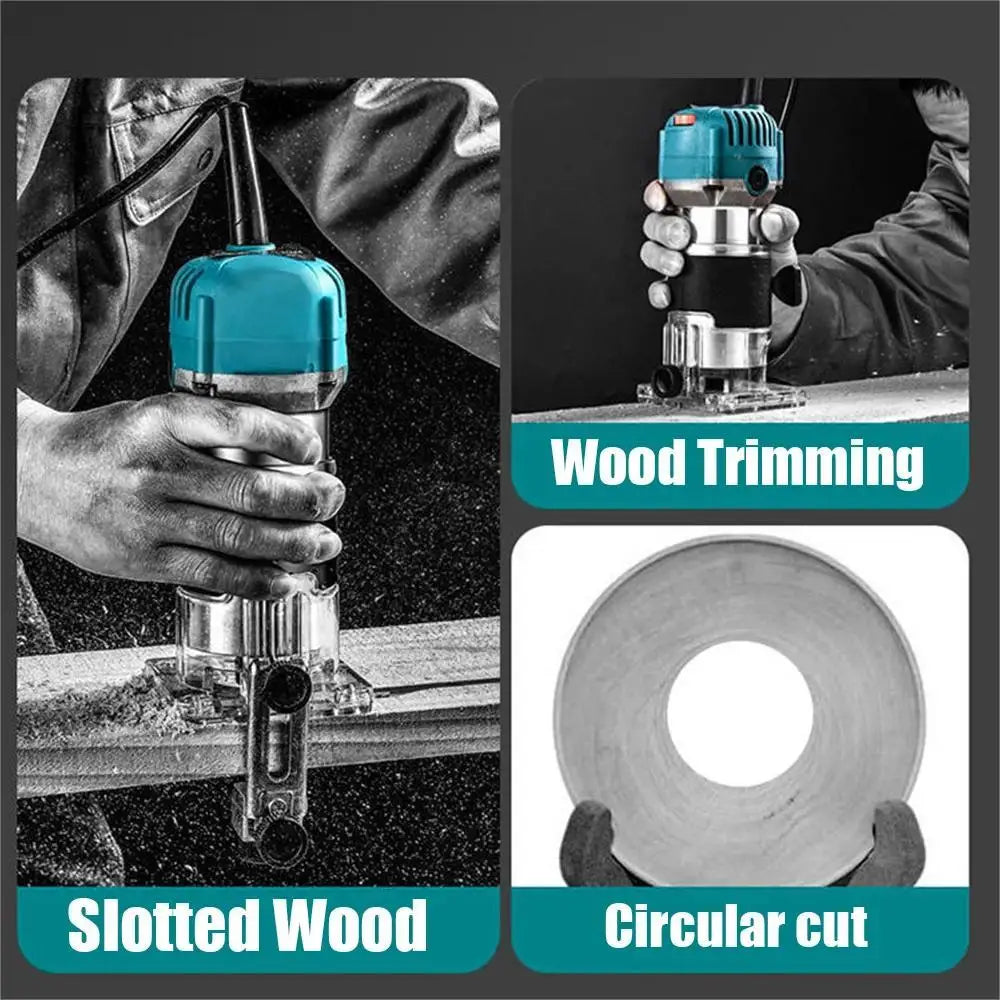 30000RPM High-Power Woodworking Router Electric Trimmer Carving Machine Wood Trimmer Suitable for Wood Carving and Cutting Tools