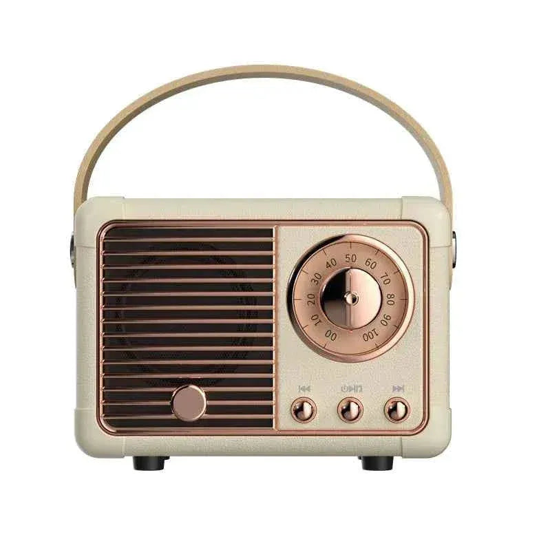 Portable Bluetooth Speaker - Retro Design with RGB LED & Metal Housing White Metal My Store