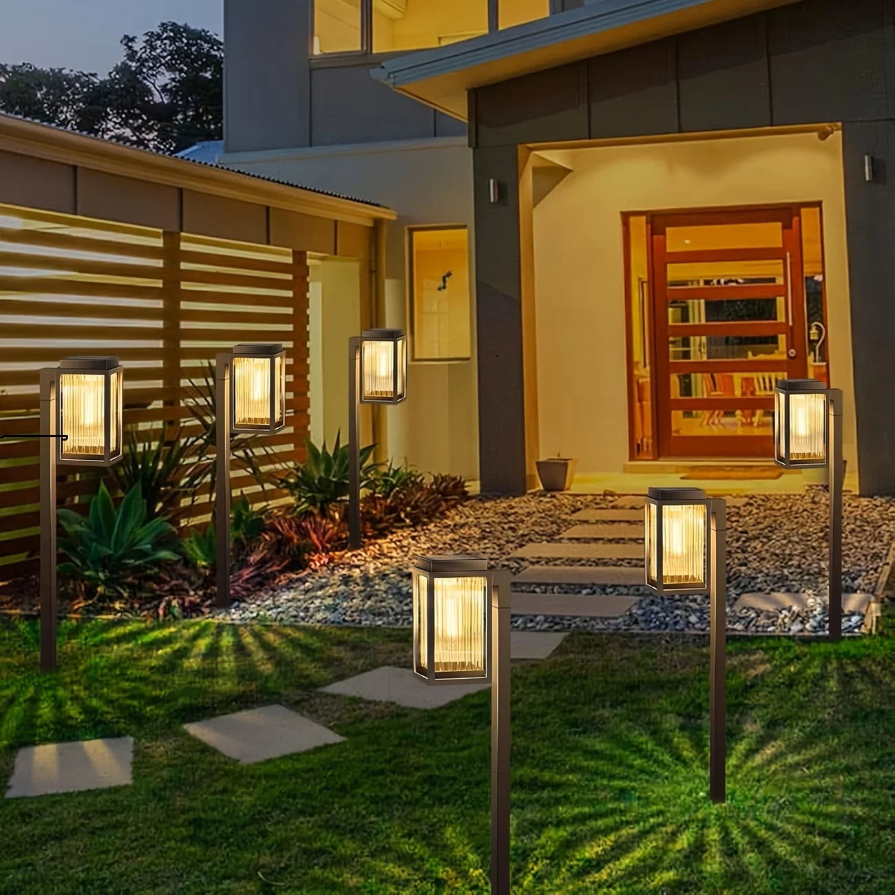 2/6 Pack Solar Pathway Garden Lights Outdoor Waterproof Landscape for Yard Patio Walkway Driveway Decor Solar Lawn Lamp Lighting