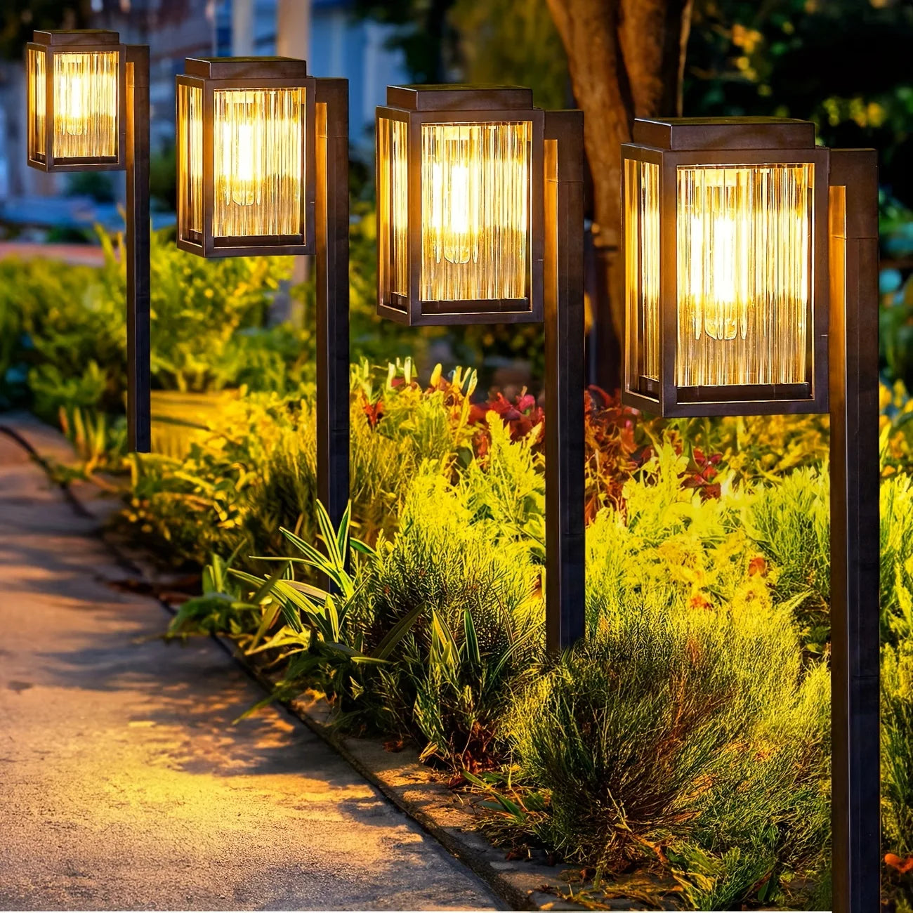 2/6 Pack Solar Pathway Garden Lights Outdoor Waterproof Landscape for Yard Patio Walkway Driveway Decor Solar Lawn Lamp Lighting