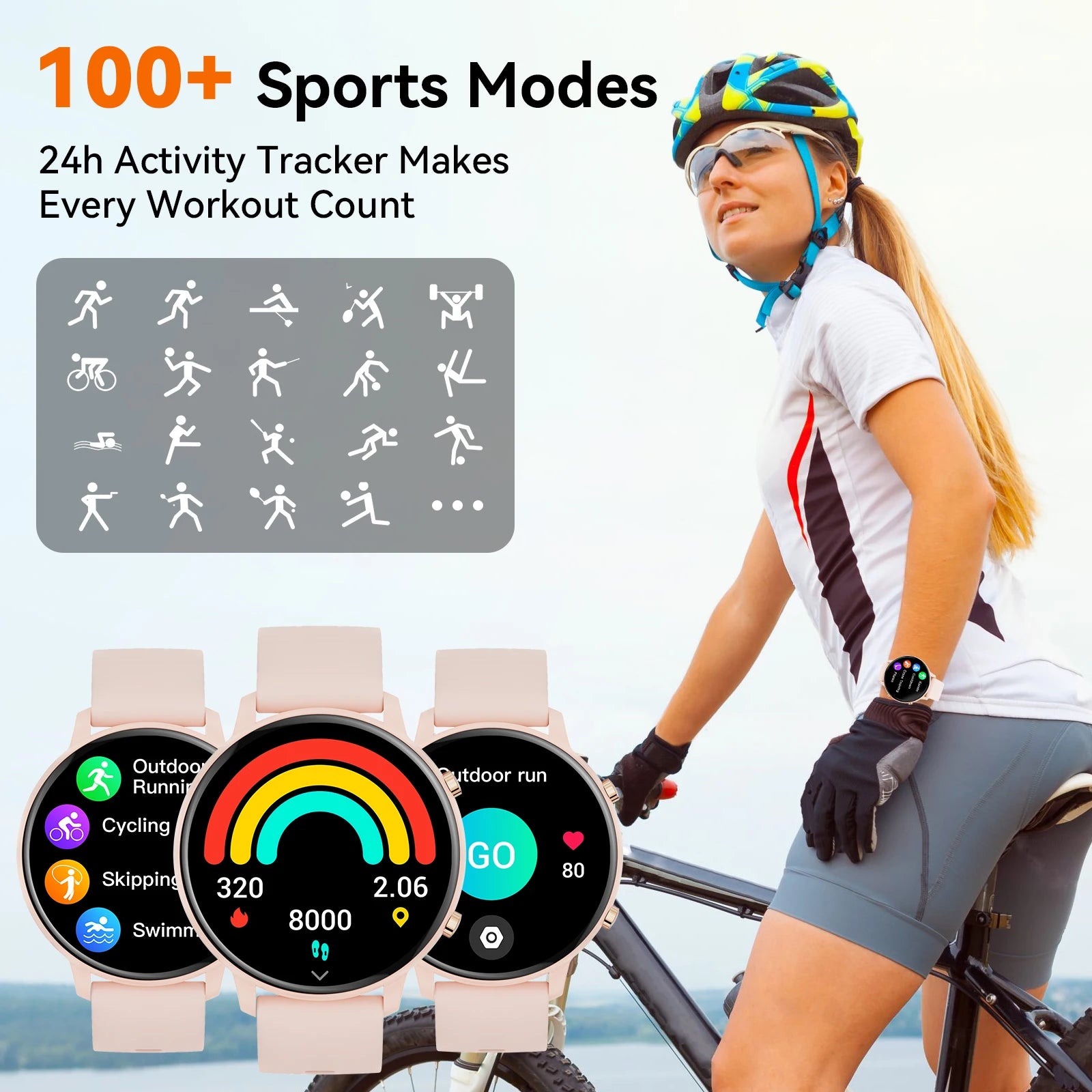 1.39'' HD 360*360 Smart Watch Bluetooth Calling, BLE5.2 IP67 Waterproof Fitness Tracker, Real-time Heart Rate Multi-Sport