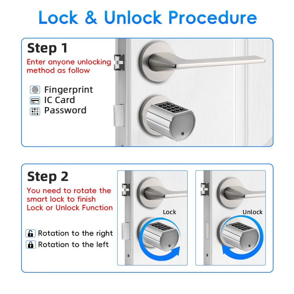 RAYKUBE L12 Tuya BLE Fingerprint Cylinder Electric Digital Door Lock With Waterproof Silicone Cover Password/Key/Tuya APP Unlock