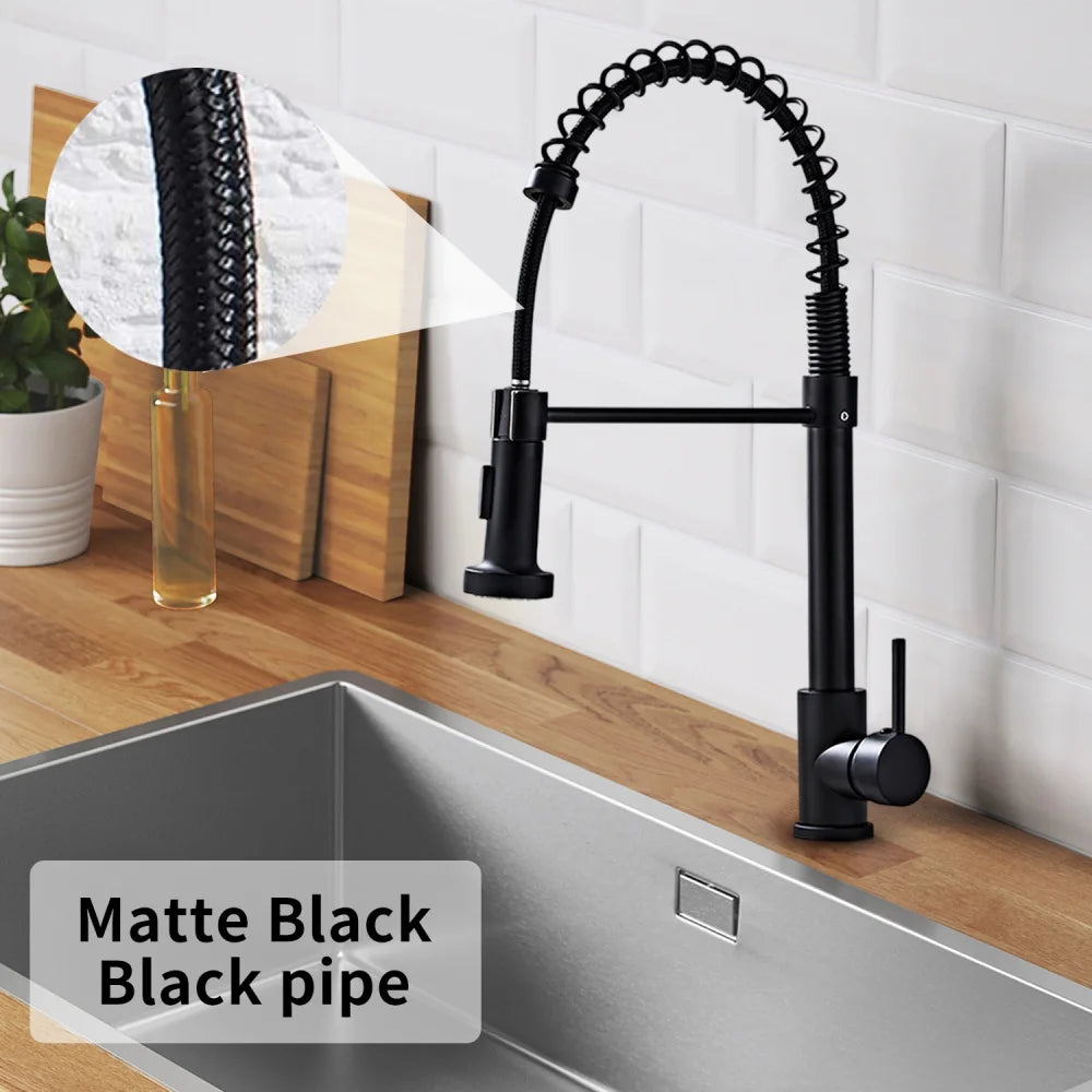 360° Rotation Pull Down Sprayer Faucet Hot & Cold Water Mixer Pull Out Kitchen Tap 2 Function Spray Modes Pull Out Kitchen Faucet For Kitchen Sink / Bathroom Basin