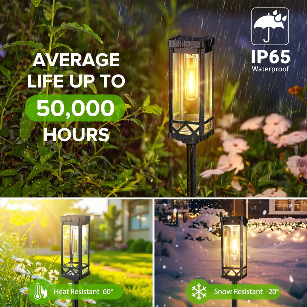 Solar Pathway Lights Outside Waterproof Walkway Light Solar Powered Landscape Lights for Driveway Lawn Patio Sidewalk Yard