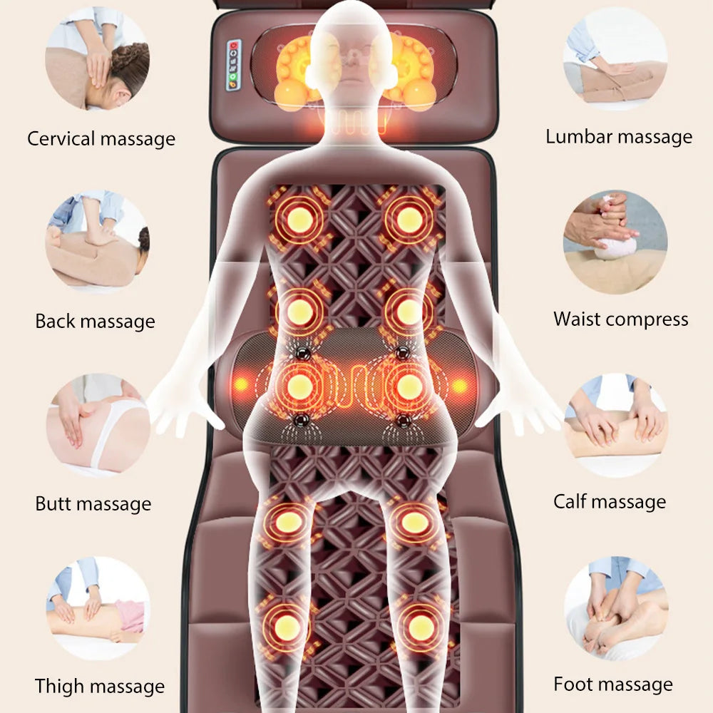 Electric Massage Mattress with Heat Therapy for Targeted Muscle Relief Back Massage Instrument Tidesmit