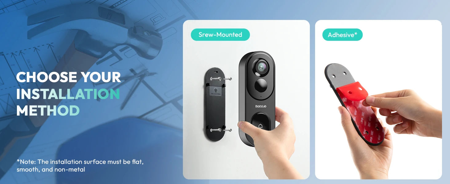 Botslab R810 180°Panoramic View Wireless Video Doorbell Camera AI Motion Detection Night Viewsion 5MP WiFi Camera Doorbell IP66 Waterproof Security Digital Door Peepholes with Cloud and Local Storage