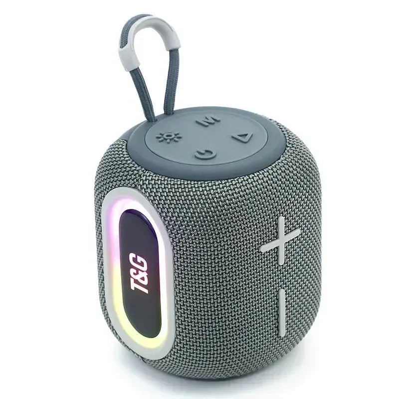 Portable Bluetooth Speaker | Waterproof Wireless Subwoofer With LED Gray My Store
