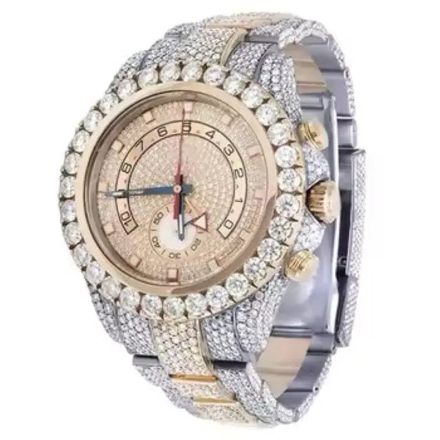 Hot Selling VVS Moissanite Diamond Watch for Men Women Full Automatic Rose White Color Thorns Luxury Antique Timepiece Leather