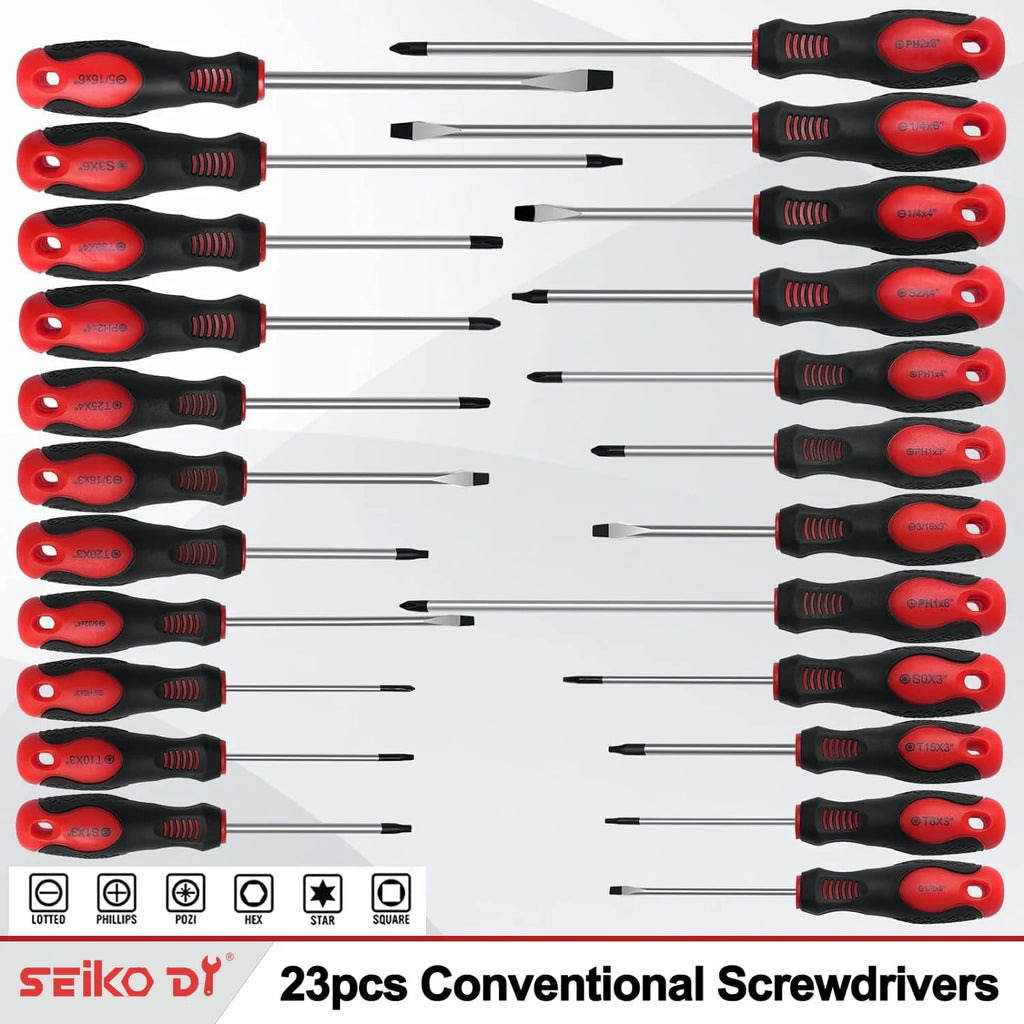 117PCs Magnetic Screwdriver Set with Plastic Ranking Includes Precision Screwdriver and Pick Hook Ratchet Driver DIY Tools