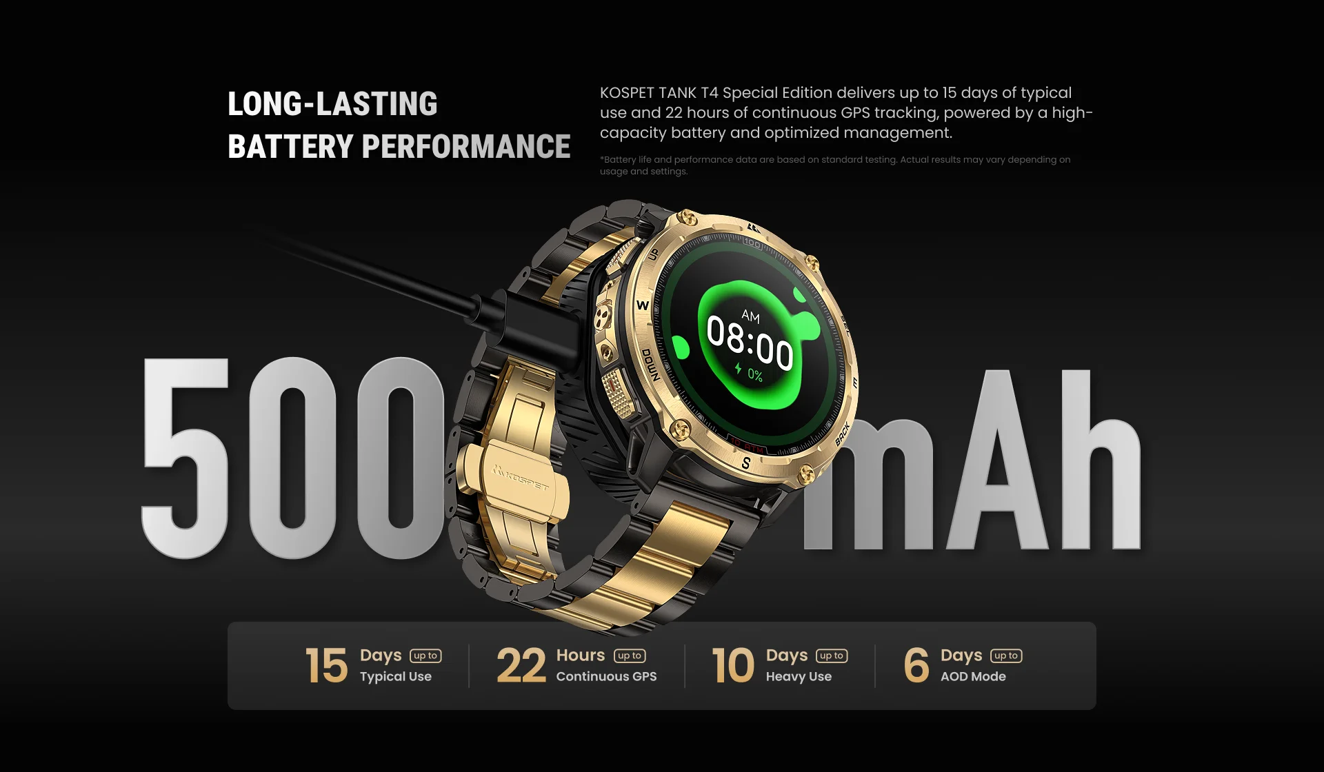 2026 New KOSPET Tank T4 SE Smart Watch for Men 6-Sat GPS Offline Maps 10ATM Waterproof Heart Rate Skiing Hiking for Android iOS