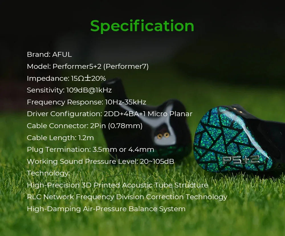 AFUL Performer 5+2 / Performer 7 2DD+4BA+1Micro Planar In Ear Monitor Earphones HiFi Wired Hybrid Headphone Music IEMs| HiFiGo Tidesmit