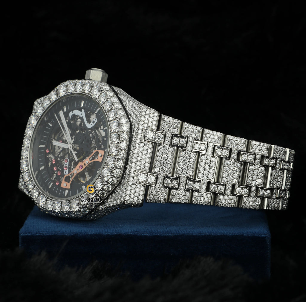 Discover the Epitome of Luxury in Custom High Quality Stainless Steel Mens Chronograph Moissanite Diamond Watch With VVS Clarity