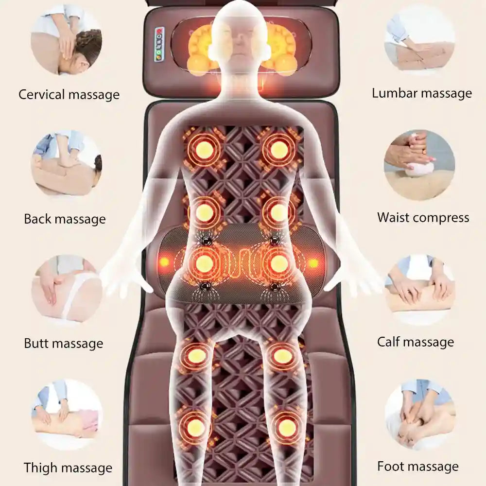 Full Body Massage Mat with Heat - Portable Home Spa Treatment Relaxation Treatment Tidesmit