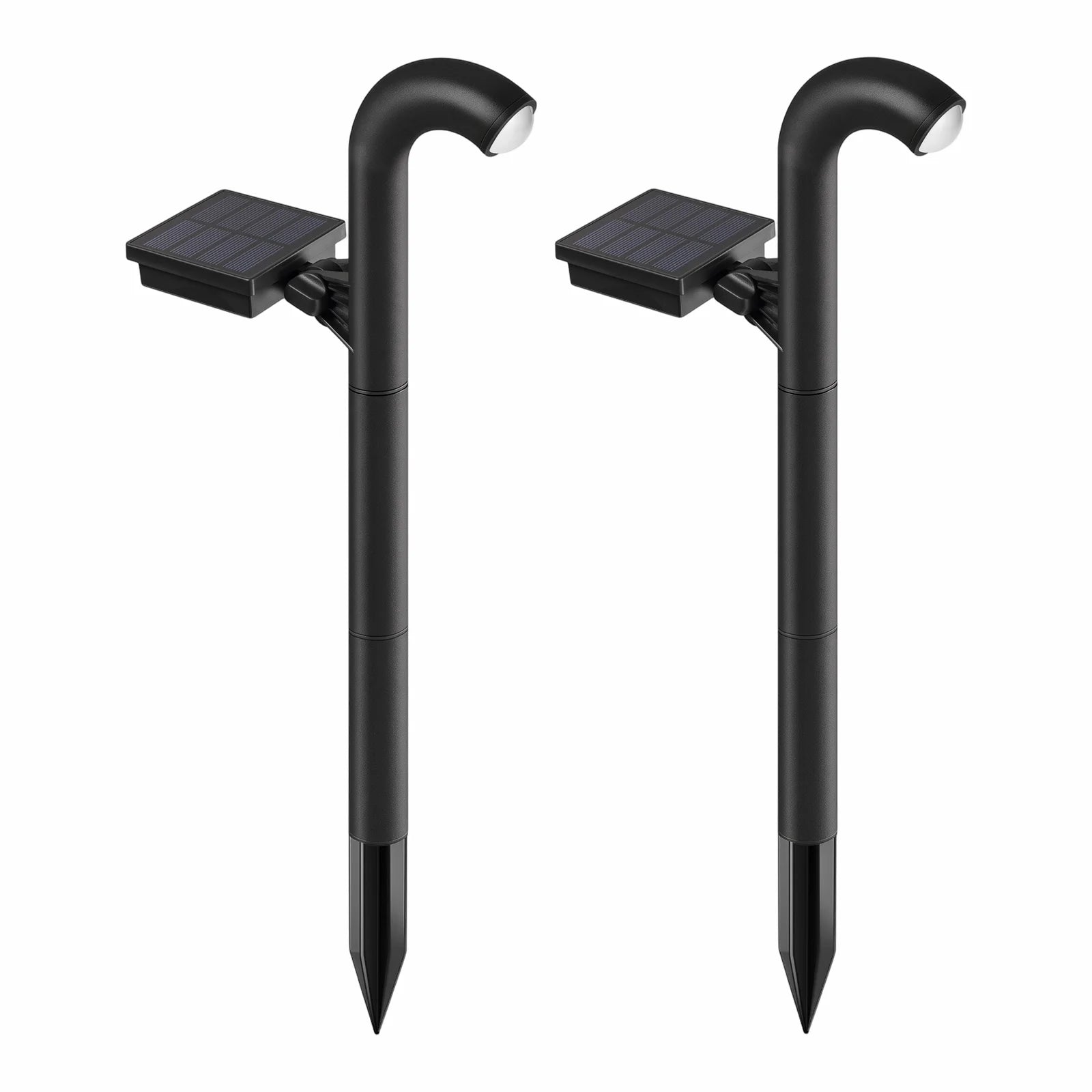 2 Pack Solar Pathway Lights Auto On/Off Dusk to Dawn 360° Rotatable Panel & Adjustable Height Waterproof Outdoor Garden Lights for Walkway Patio Yard
