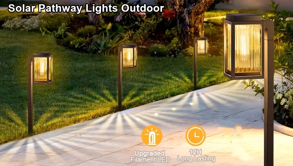 2/6 Pack Solar Pathway Garden Lights Outdoor Waterproof Landscape for Yard Patio Walkway Driveway Decor Solar Lawn Lamp Lighting