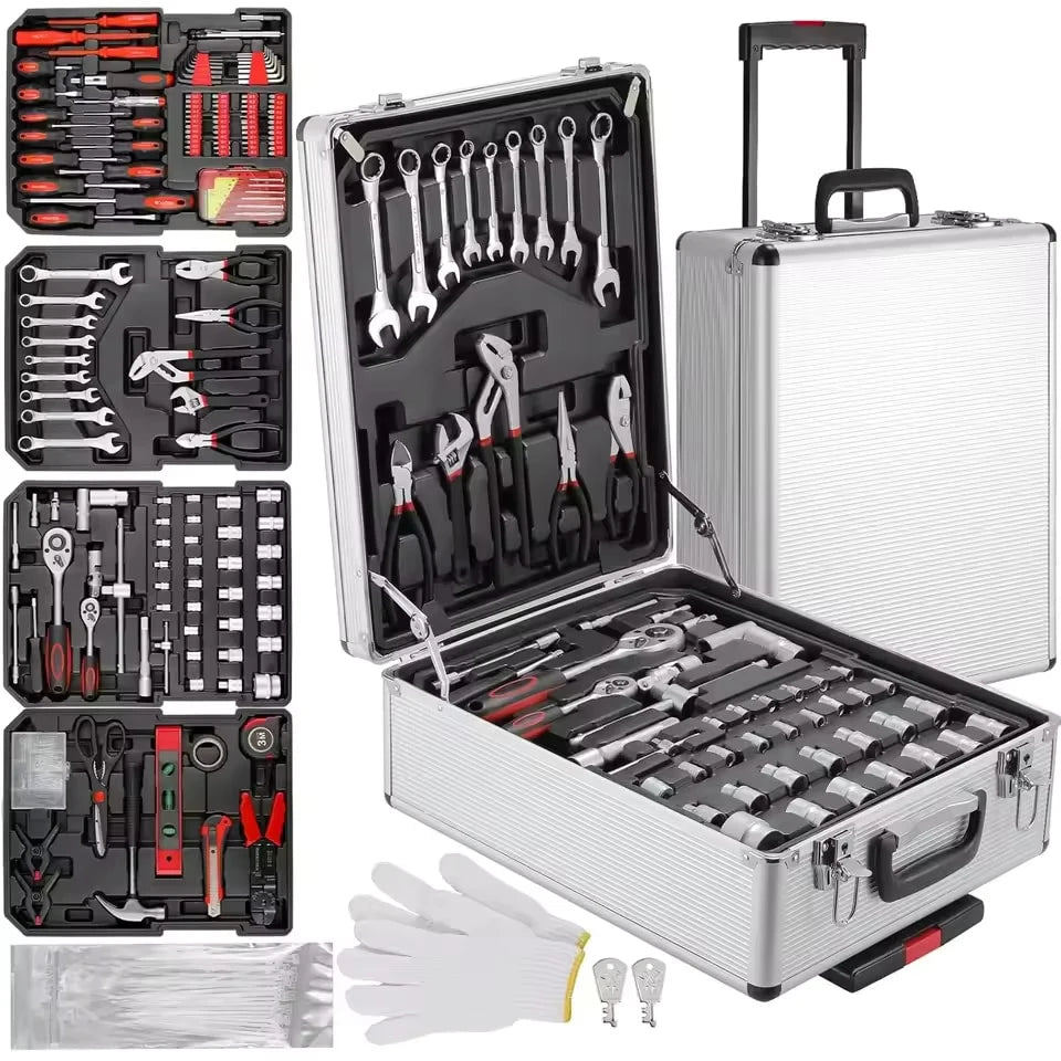 799-Piece Mechanical Tool Set in Rolling Toolbox, Socket Wrench Set with Hammer, Pliers, Screwdrivers for Home & Auto Repair