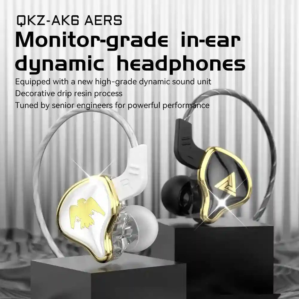 Wired In-Ear Earphones with HiFi Bass and Mic - AK6 Series Tidesmit