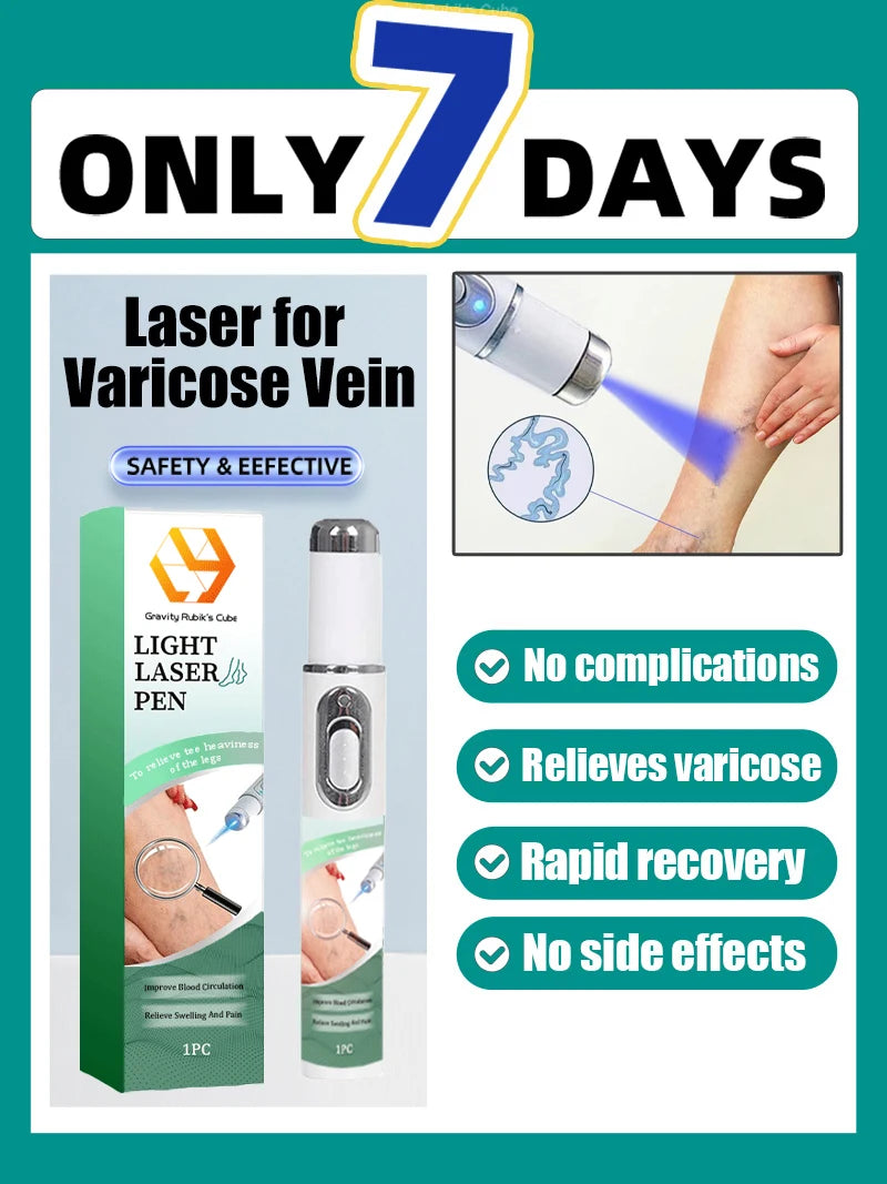 Blue Light Therapy Pen for Leg Vein Care - Portable Wellness Device Back Massage Instrument Tidesmit