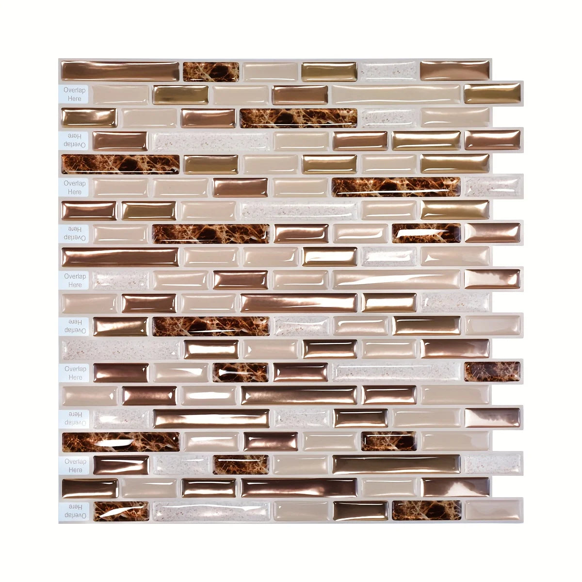 1/10/30 Sheets Gold Mosaic Self-Adhesive Wall Tiles Kitchen Backsplash Bathroom Home Wall DIY Decoration 11.8" x 12"