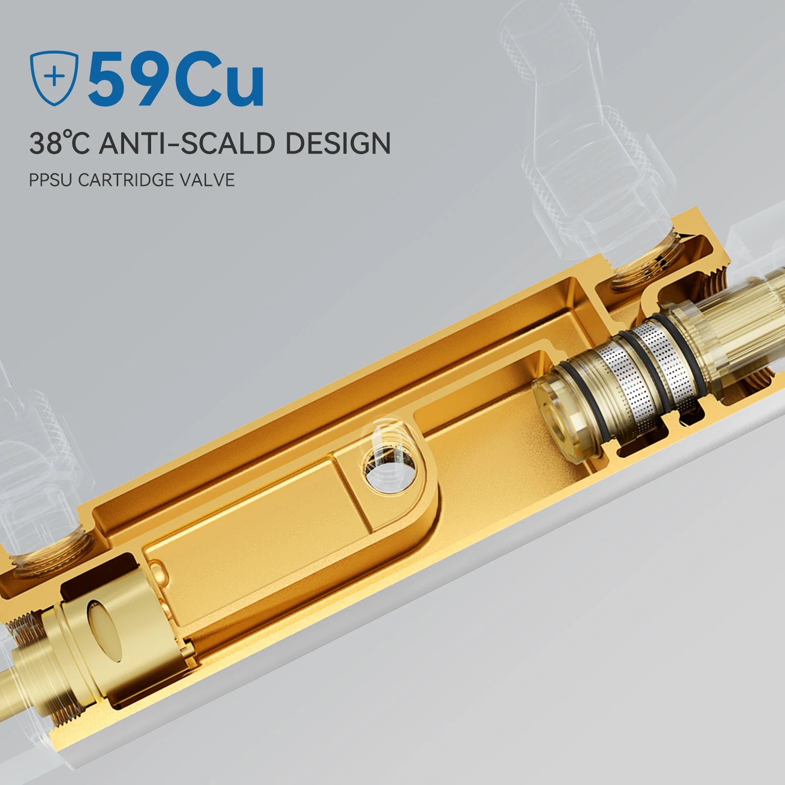 Auralum Thermostatic Shower Column, 38°C Thermostatic Mixer, Stainless Steel Shower System, Brass Faucet,12 inch, Chrome