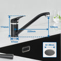 Black Kitchen Tap, Slanted Design 360 Swivel Bathroom Basin Faucet Hot Cold Water Mixer, Brass Stainless Steel Sink Tap, Removable Aerator PEX Hose, Standard G3/8 Modern Home Laundry Countertop Mounted Water Tap