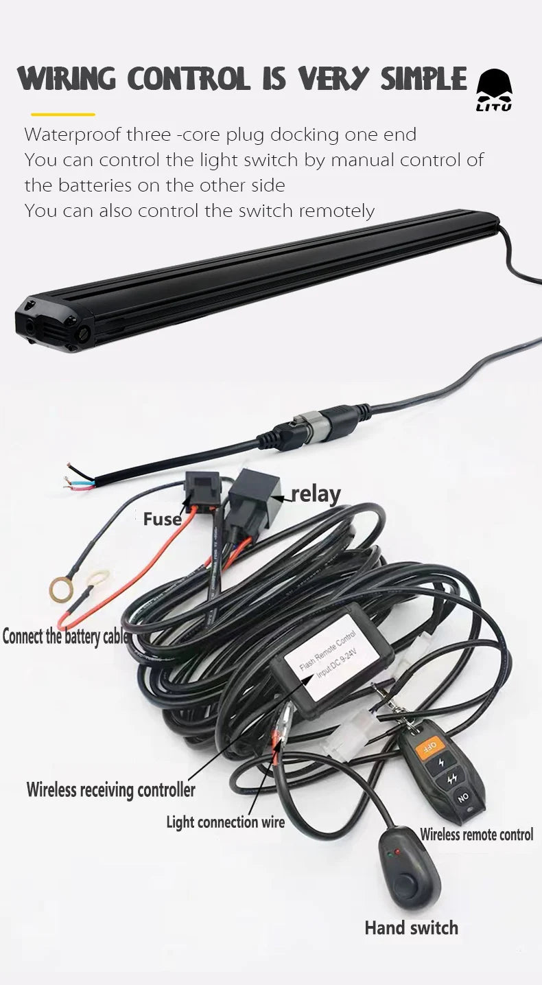 Ultra-thin Floodlight Bar Yellow White Dual Light Off Road Truck Tractor Accessories Led Light Bar Car Lighting System