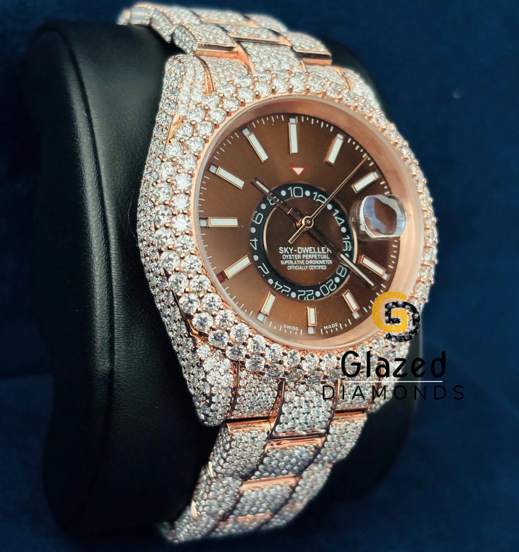 High Quality Men's Stainless Steel Automatic Mechanical Watch Luxury Lab Grown Diamond VVS Clarity ETA Movement Glass Analog