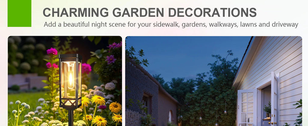 Solar Pathway Lights Outside Waterproof Walkway Light Solar Powered Landscape Lights for Driveway Lawn Patio Sidewalk Yard