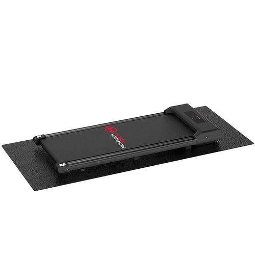 Treadmill mat for fitness equipment in our smart yoga mats collection, side angle view of heavy-duty floor protector.