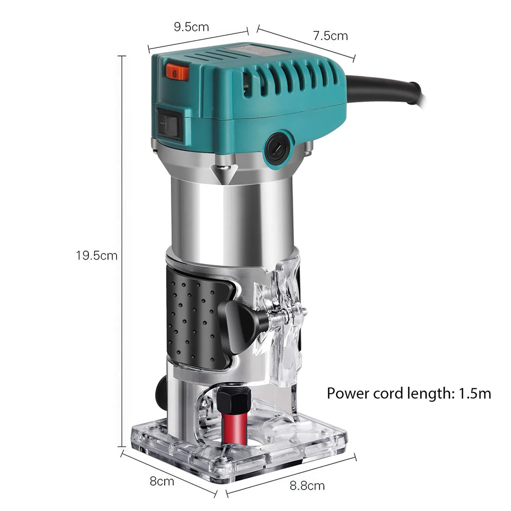 2000W Electric Trimmer Wood Milling Trimming Engraving Slotting Machine Versatile Woodworking Router Power Tool with Milling Cut