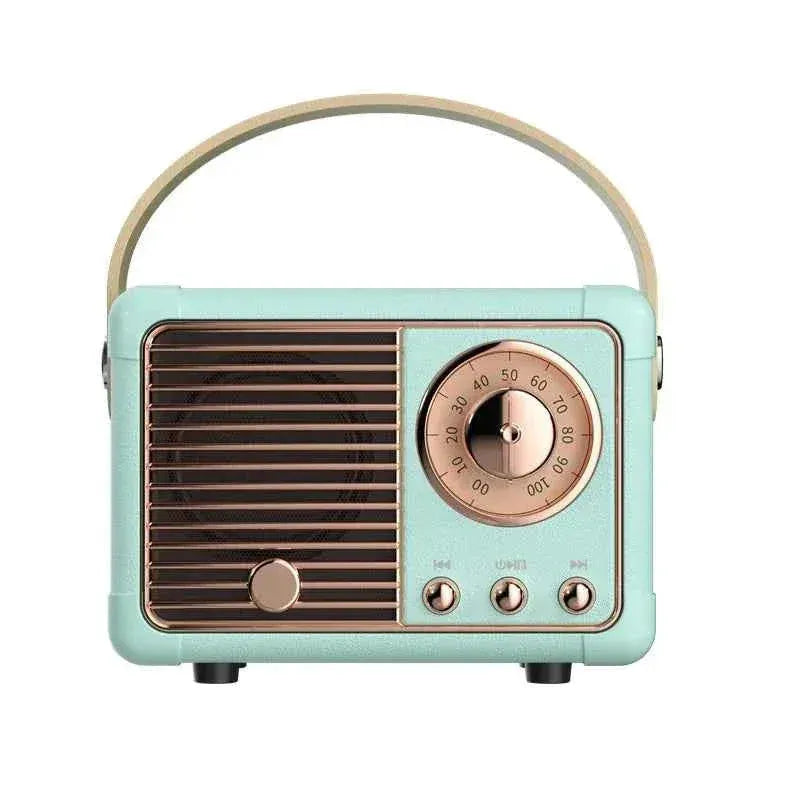 Portable Bluetooth Speaker - Retro Design with RGB LED & Metal Housing Light Blue Metal My Store