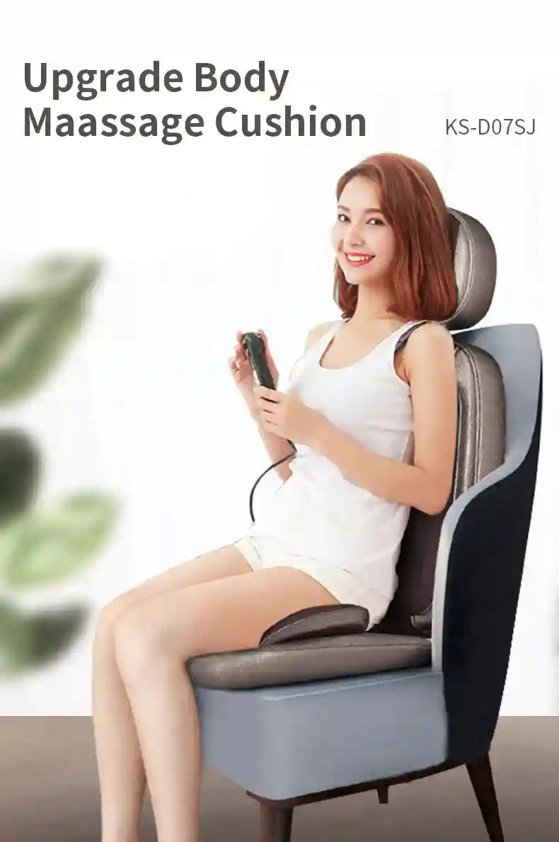 Electric Back Massager with Heat and Vibration - Gray Portable Device Massage Roller Tidesmit
