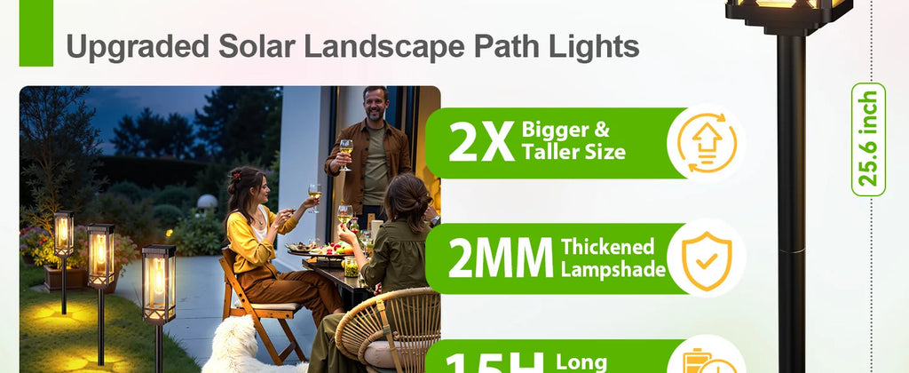 Solar Pathway Lights Outside Waterproof Walkway Light Solar Powered Landscape Lights for Driveway Lawn Patio Sidewalk Yard