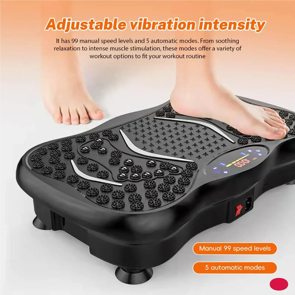 Tidesmit Vibration Plate Machine, 99 Speeds with Bluetooth Audio - Black Massage Cushion Tidesmit