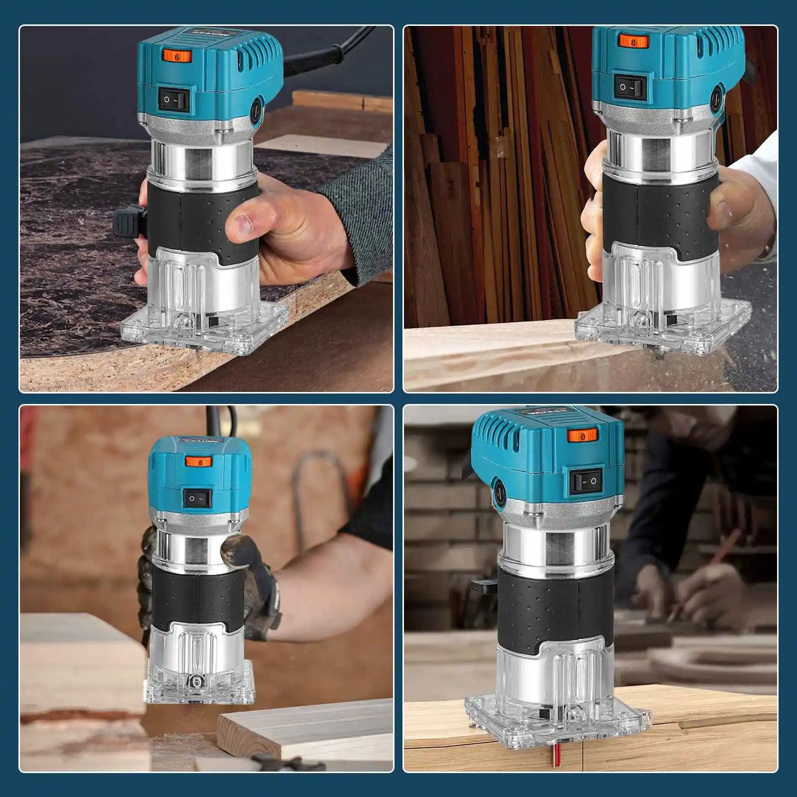 2000W Electric Trimmer Wood Milling Trimming Engraving Slotting Machine Versatile Woodworking Router Power Tool with Milling Cut