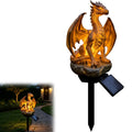 Fantasy Dragon Sculpture Solar Ground Stake Light, High Density Resin Waterproof Solar LED Lawn Lamp, No Wiring Auto Dusk to Dawn Outdoor Decor Light for Garden Walkway Backyard Landscape Decoration