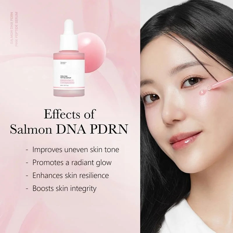 Niacinamide PDRN Pink Salmon Peptide Serum – Targets Dark Spots & Uneven Tone Hydrates Firms Smooths Fine Lines Daily Radiance