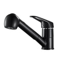 Kitchen Faucet Matte Black, Pull Out Kitchen Tap with 2 Modes Spray, Solid Brass, Deck Mounted 360° Swivel, Sink Mixer, Hot and Cold Water, KTW Certified 50cm Hose, Modern Design, G3/8 Standard