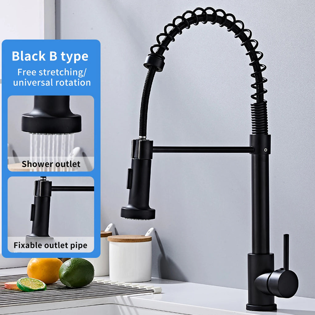 Solid Brass Kitchen Sink Faucet Drip Free Ceramic Valve Swivel Spout Design, Hot and Cold Water Mixer Tap Complete Accessories for Home Kitchen