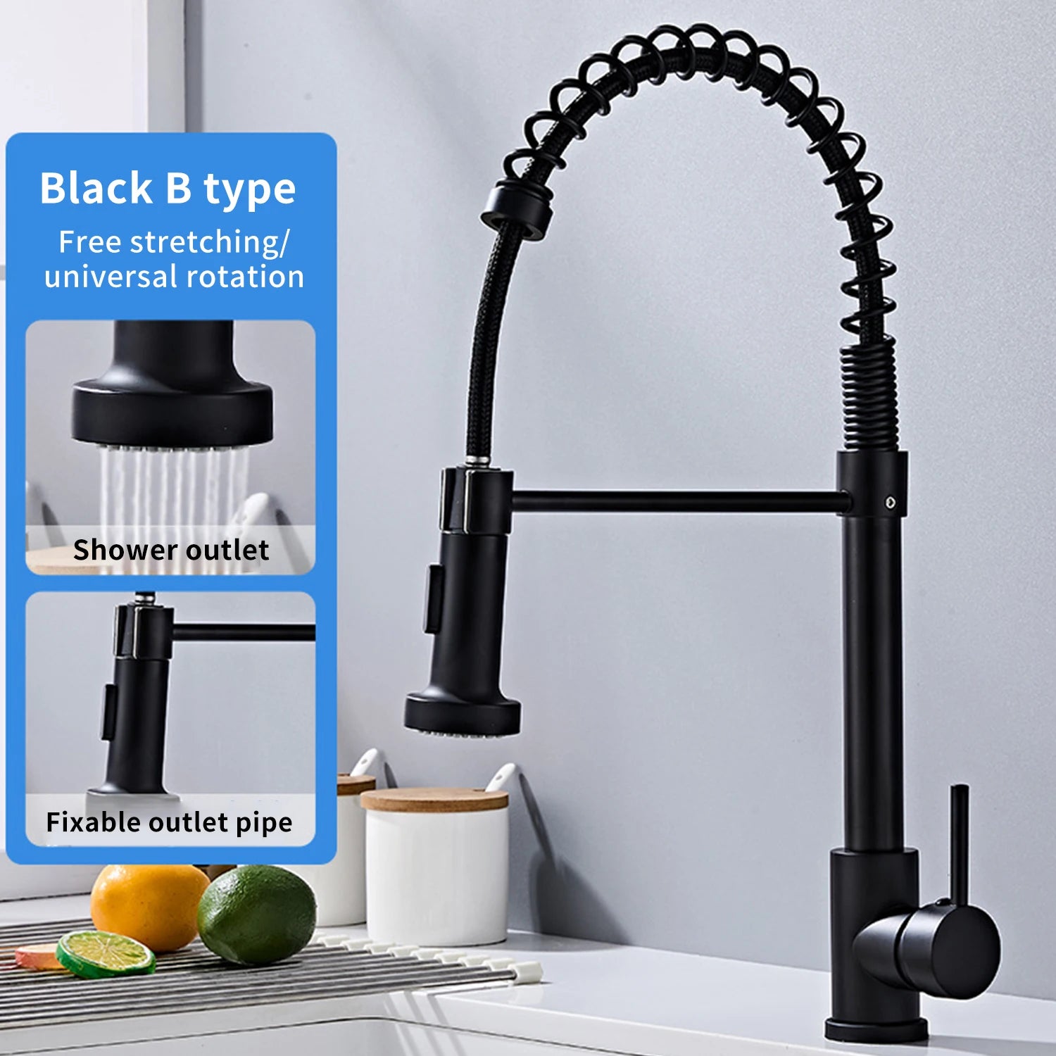 Solid Brass Kitchen Sink Faucet Drip Free Ceramic Valve Swivel Spout Design, Hot and Cold Water Mixer Tap Complete Accessories for Home Kitchen
